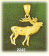 14K Gold Moose Charm