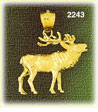 14K Gold 3D Moose Charm