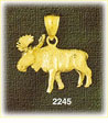 14K Gold Male Moose Charm