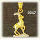 14K Two Tone Gold Standing Ram Charm