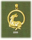 14K Gold Encircled Baby Deer Charm