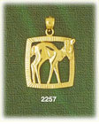 14K Gold Framed Baby Deer Charm