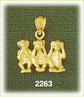 14k gold three monkeys charm