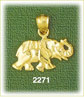 14k gold circus elephant charm