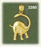 14K Gold Brontosaurus Charm