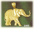 14k gold walking elephant charm