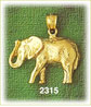 14k gold detailed elephant charm