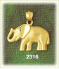 14k gold textured elephant charm