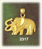 14k gold adult elephant with baby elephant charm