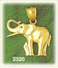 14K Gold Elephant w/Tusk Pendant