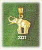 14K Gold Elephant w/Tusk Charm