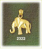 14K Gold Shiny Elephant Charm