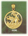 14K Gold Encircled Elephant Charm