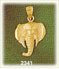14K Gold Elephant Head Charm