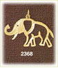 outlined elephant charm