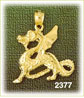 14K Gold Winged Dragon Charm