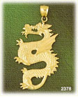 14K Gold Serpent Dragon Charm