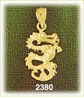 14k gold 3d serpent dragon charm