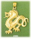 14K Gold Fire Breathing Dragon Charm