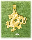 14K Gold Medieval Dragon Charm