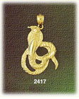 14K Gold Cobra Hissing Snake Charm