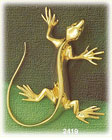 14k gold polished lizard charm
