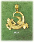 14k gold curled lizard charm