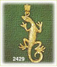 14k gold textured lizard charm