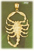 14K Gold Fierce Scorpion Charm