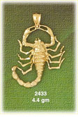 14K Gold Scorpion Charm