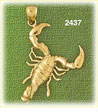 14k gold scorpion with spread claws charm