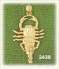 14k gold textured scorpion charm
