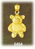 14K Gold Textured Teddy Charm