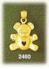 14k gold teddy bear with heart tummy charm