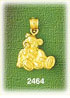 14k gold lounging teddy bear charm