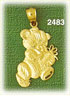 14k gold teddy bear opening present charm