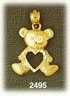 14K Gold Teddy Bear With Heart Tummy Charm