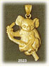 14k gold koala bear charm