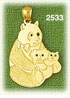 14k gold panda bear with cubs charm