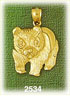 14k gold panda bear charm