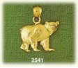 14K Gold Standing Bear Charm