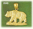14k gold kodiak brown bear charm