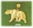 14K Gold Walking Bear Charm