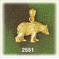 14K Gold 3D Bear Charm