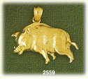 14k gold pig charm