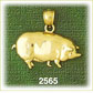 14k yellow gold pot bellied pig charm