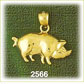 14k gold pot bellied pig charm