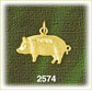 etched textured pig charm