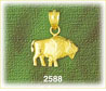 14K Gold Buffalo Charm