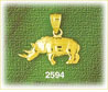 14K Gold Rhino Charm